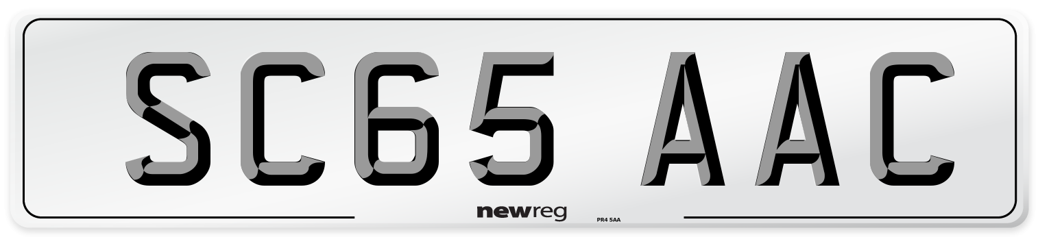 SC65 AAC Number Plate from New Reg